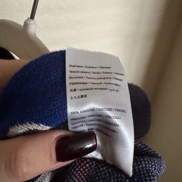 Farm Rio Navy Mixed Print Knit Cardigan Sz Small‎ Oversized Dopamine Teacher - Picture 9 of 9